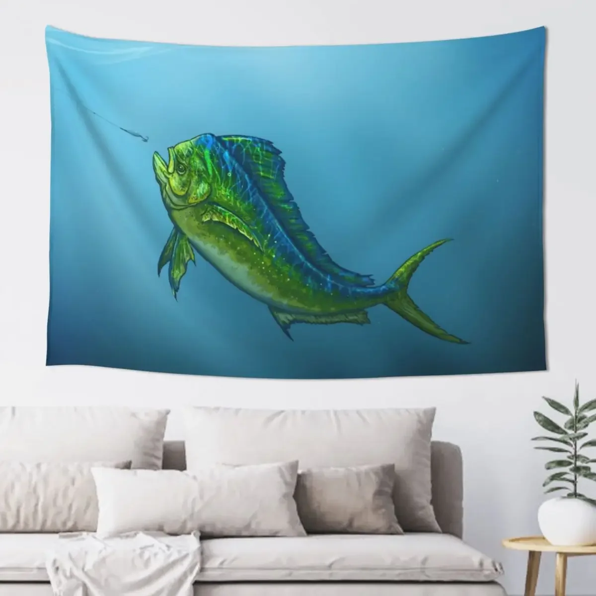 El Dorado by Amber Marine ~ mahi mahi / dolphin fish art, ? 2015 Tapestry Decorations For Room Bathroom Decor Tapestry