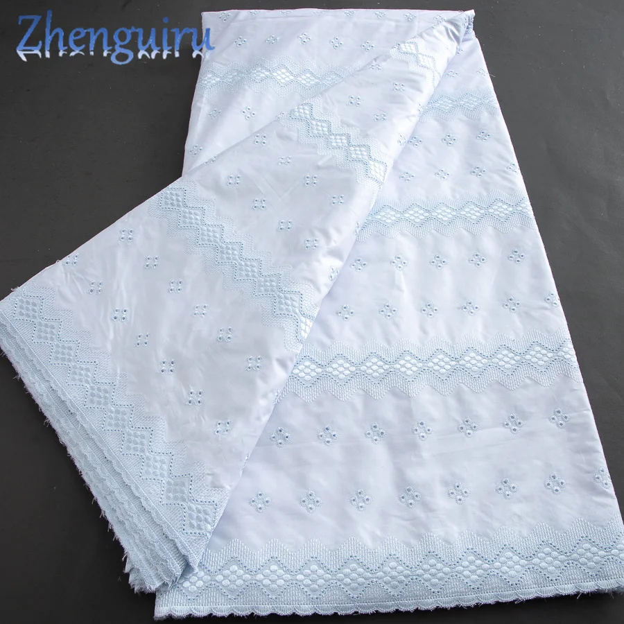 Zhenguiru African Dubai Cotton Swiss Voile Lace Fabric High Quality 5 Yard Nigerian Lace Fabric for Men Wedding Dress Sew A4271