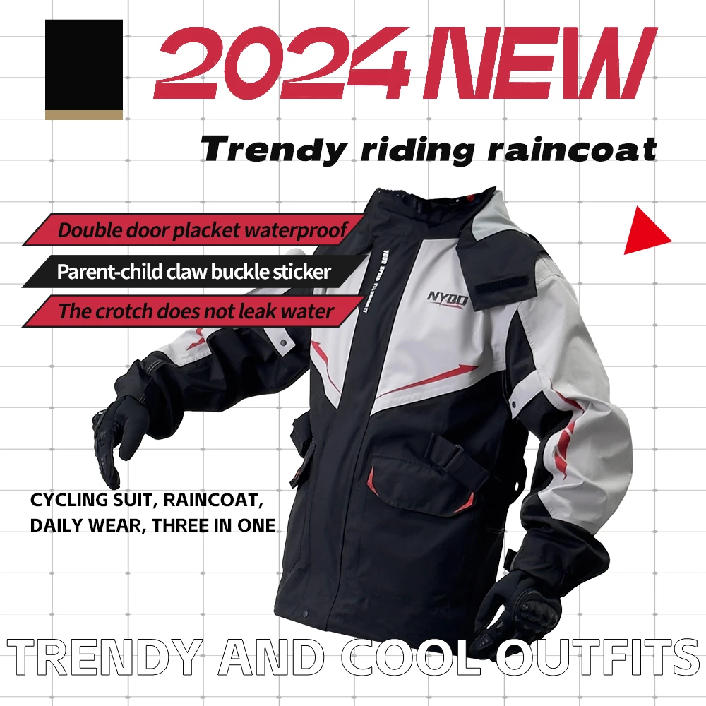 

Motorcycle Raincoat Rain Pants Set Full Body Waterproof Electric Bike Riding Split Style Raincoat Outdoor Sports Raincoat