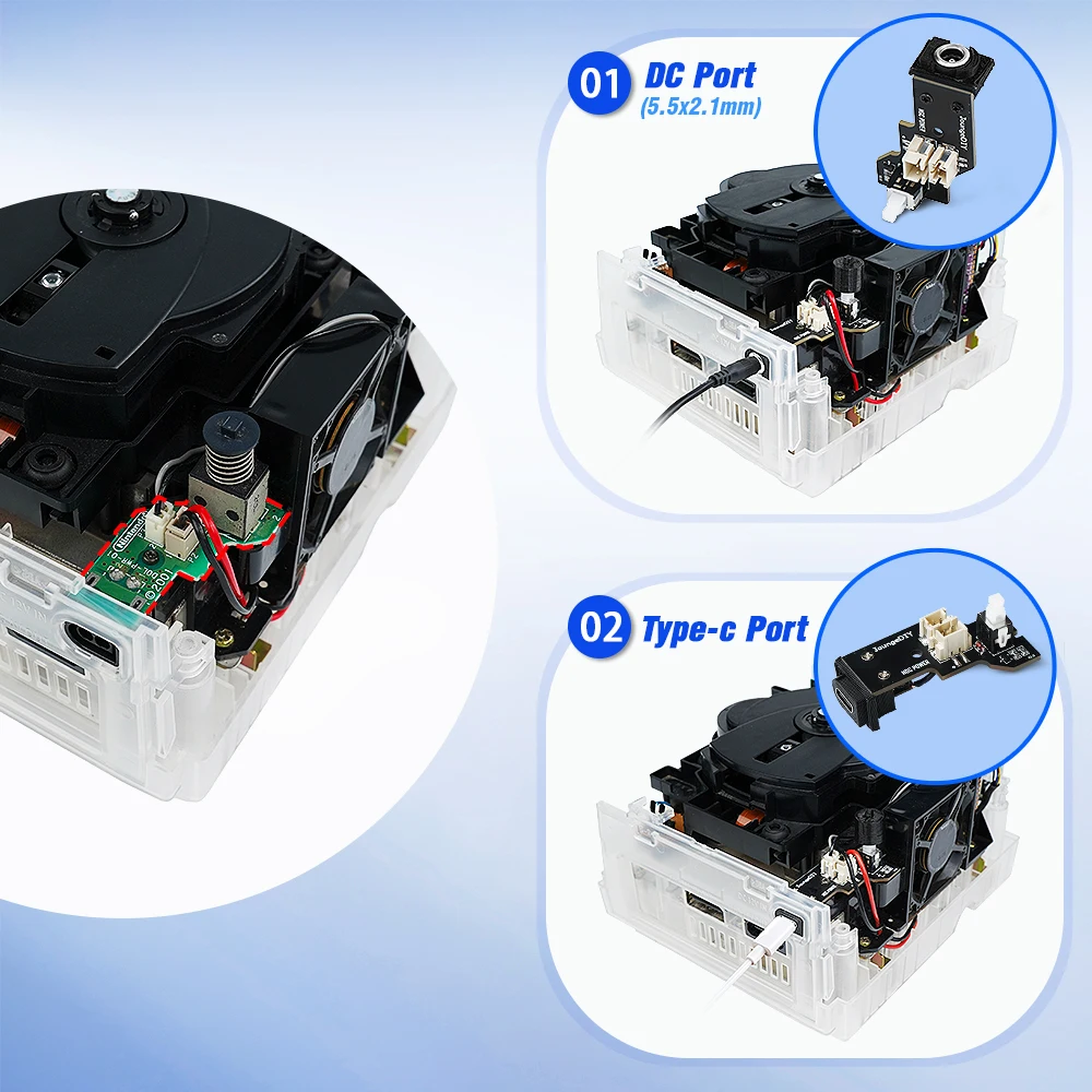 NGC Power Module Type-c/DC Interface PSU Mod Replacement Power Supply 12V 3A For NGC Dol 001 and Dol 101 Game Console