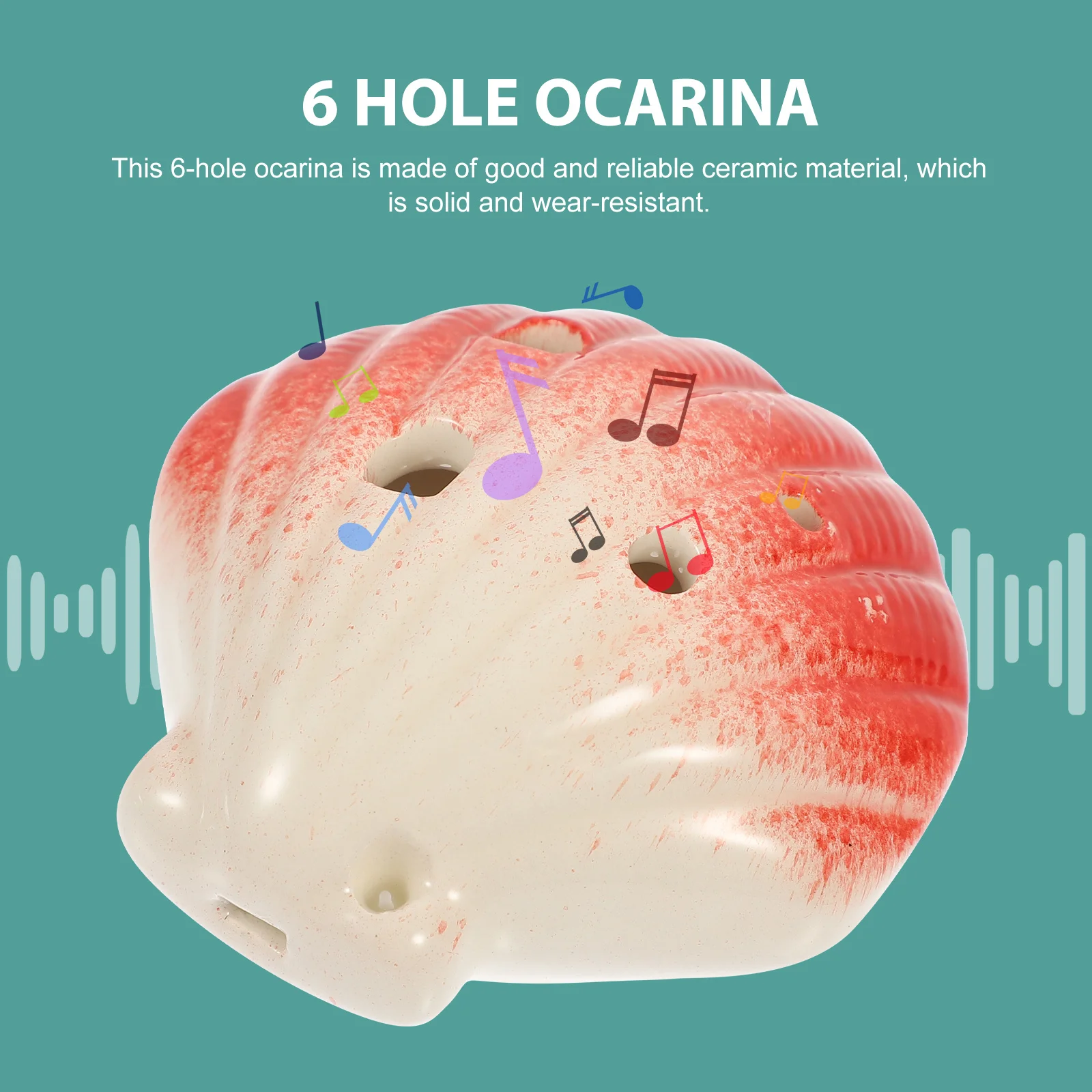 Ceramiczna okaryna z 6 otworami, instrument muzyczny do ćwiczeń, przenośny, wytrzymały, kreatywny instrument dęty dla początkujących, okaryna z 6 otworami.