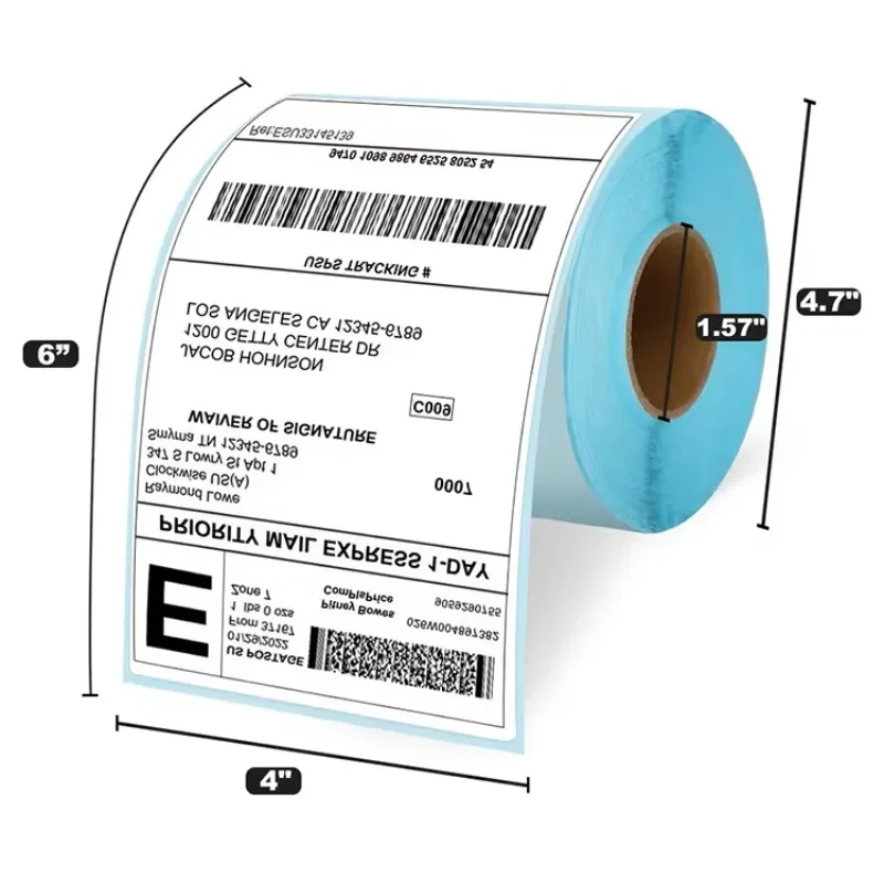 

【Bulk Sales】4x6 Adhesive Stickers Direct Thermal Shipping Labels 100x150mm Waterproof Self-adhesive Paper Rolls For Supermarket
