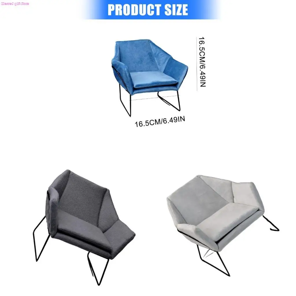 

D0JC Mini Sofa Set Soft Cloth Upholstery 1/6 Dollhouses Living Room Decors