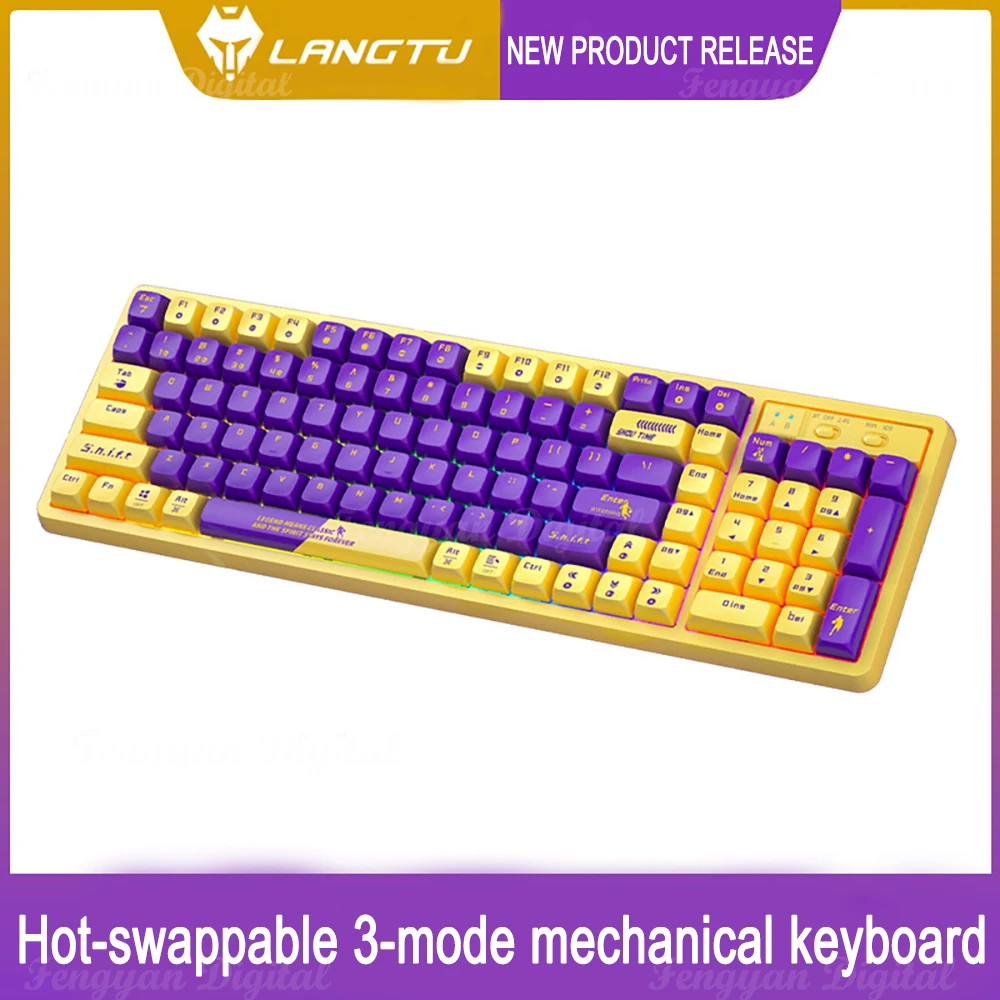 

102-key Mechanical Keyboard L8 Wireless Bluetooth Three-mode RGB Wired Office Game Phoenix Axis 5 Pin Linear Switch Key Board