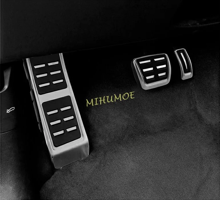 LHD Anti-Slip Steel Footrest Dead Brake Gas Pedal Cover Set For 2019-2023 Porsche Macan S Turbo GTS Facelift