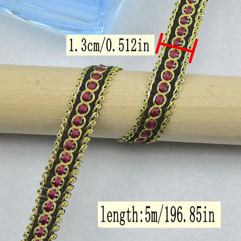 New 5 Meters/16.4Ft Each Pack Handmade Evening Dress Lace Trim DIY Crafts Wedding Dress 8-Character Flower Polyester Lace