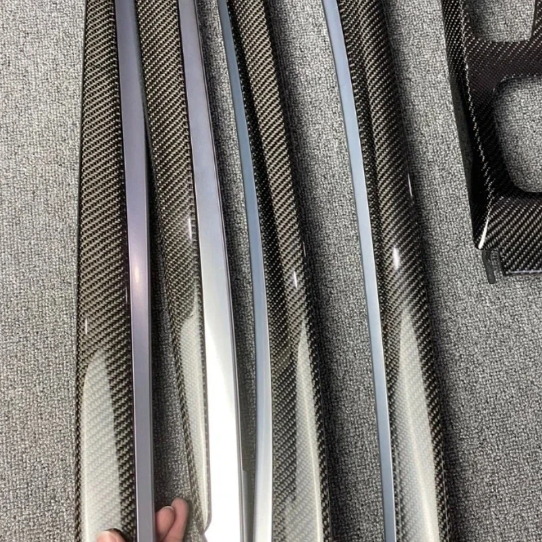 4 pieces  Real Carbon Fiber  of Interior Trim Door Sill panel  Replacement  for BMW F10 F18 Customize  5 Series 2011-2017