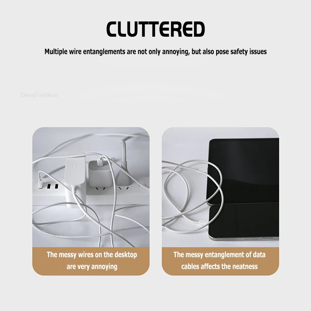 1/6/12pcs Magnetic Cable Clip Cable Holder Adhesive Wire Keeper Cord Cable Organizer Winder For Under Desk Management Clip view 5