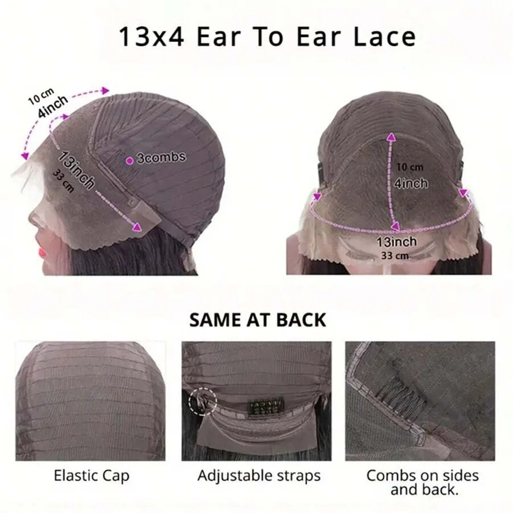 13x4 أسود فضفاض موجة عميقة الدانتيل الجبهة الباروكات شعر الإنسان # 1B 13x6 شعر مستعار بدانتيل أمامي عميق مجعد للنساء شعر مستعار بدون صمغ