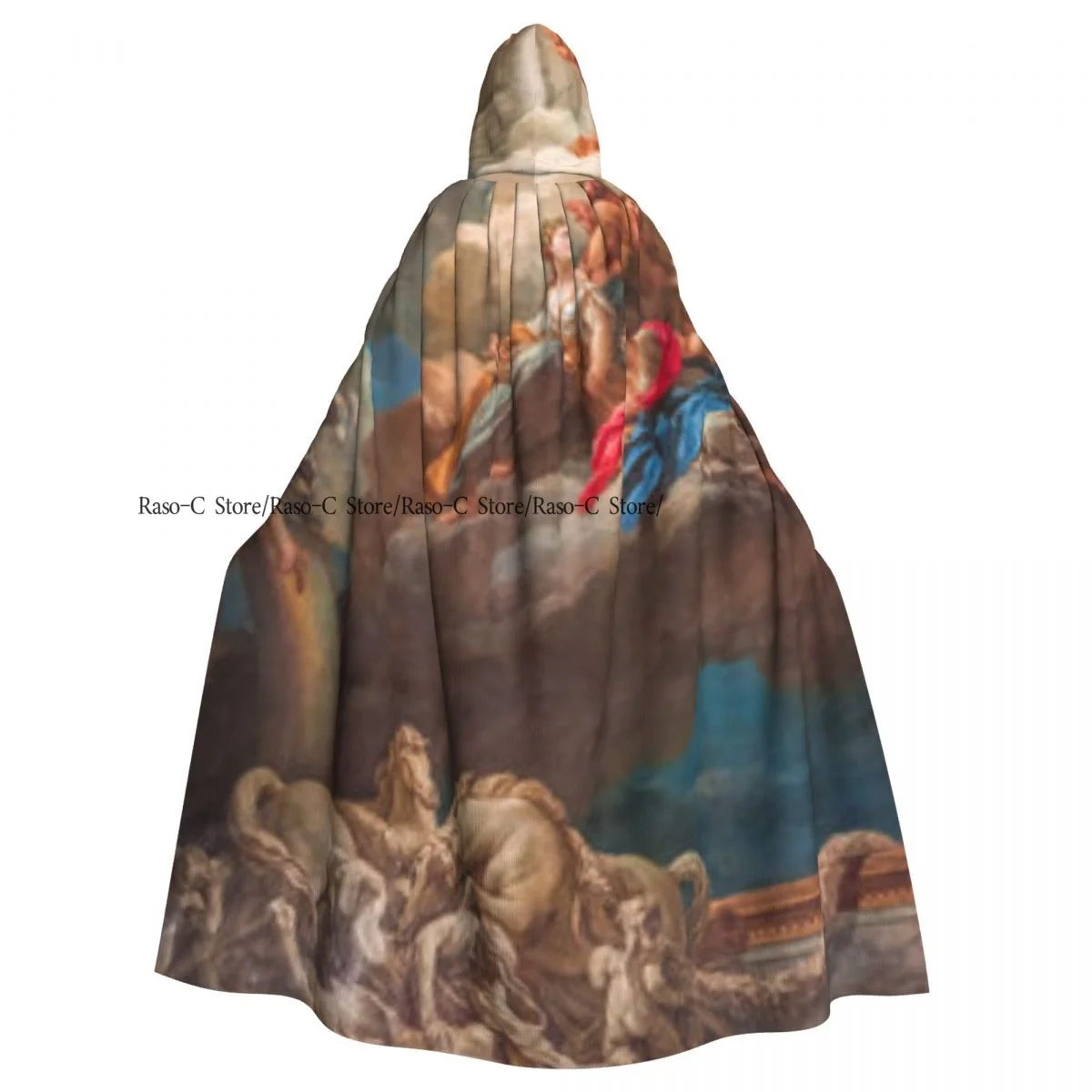 Architectural Art Hooded Cloak Polyester Unisex Witch Cape Costume Accessory