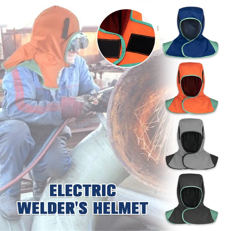 Washable Welding Cap Fire Flame Retardant Helmet Shawl Neck Face Protection Hood Welder Head Cover Caps Electric Welder Work Hat