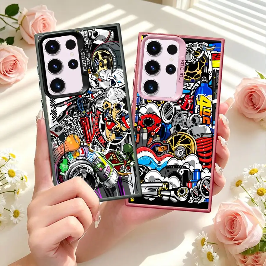 Car Modification Phone Cover Case for Samsung Galaxy S26 S20 FE S22 Ultra S25 S23 S25Edge S24 FE Note 20 Ultra S21