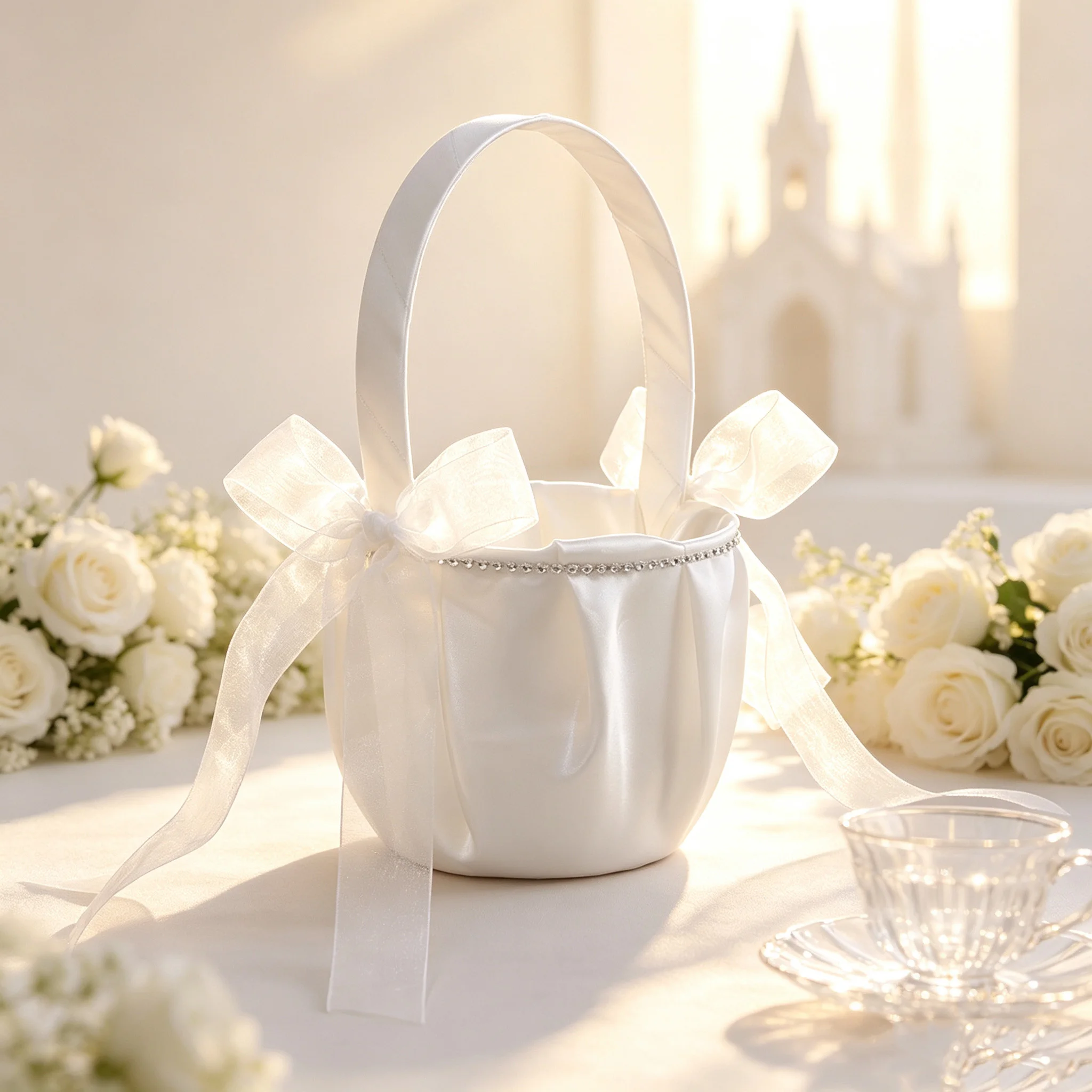 Wedding Ceremony Atmosphere Enhancing Flower Basket Decorative Tossing Basket for Bridal Shower And Wedding Decor