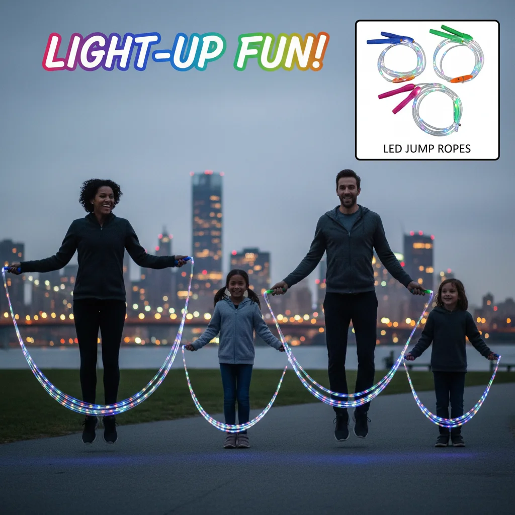 LED-beleuchtetes Springseil für Nacht-Fitnesstraining Leuchtendes Optisches Seil Unterhaltsames Spielzeug für Sportaktivitäten