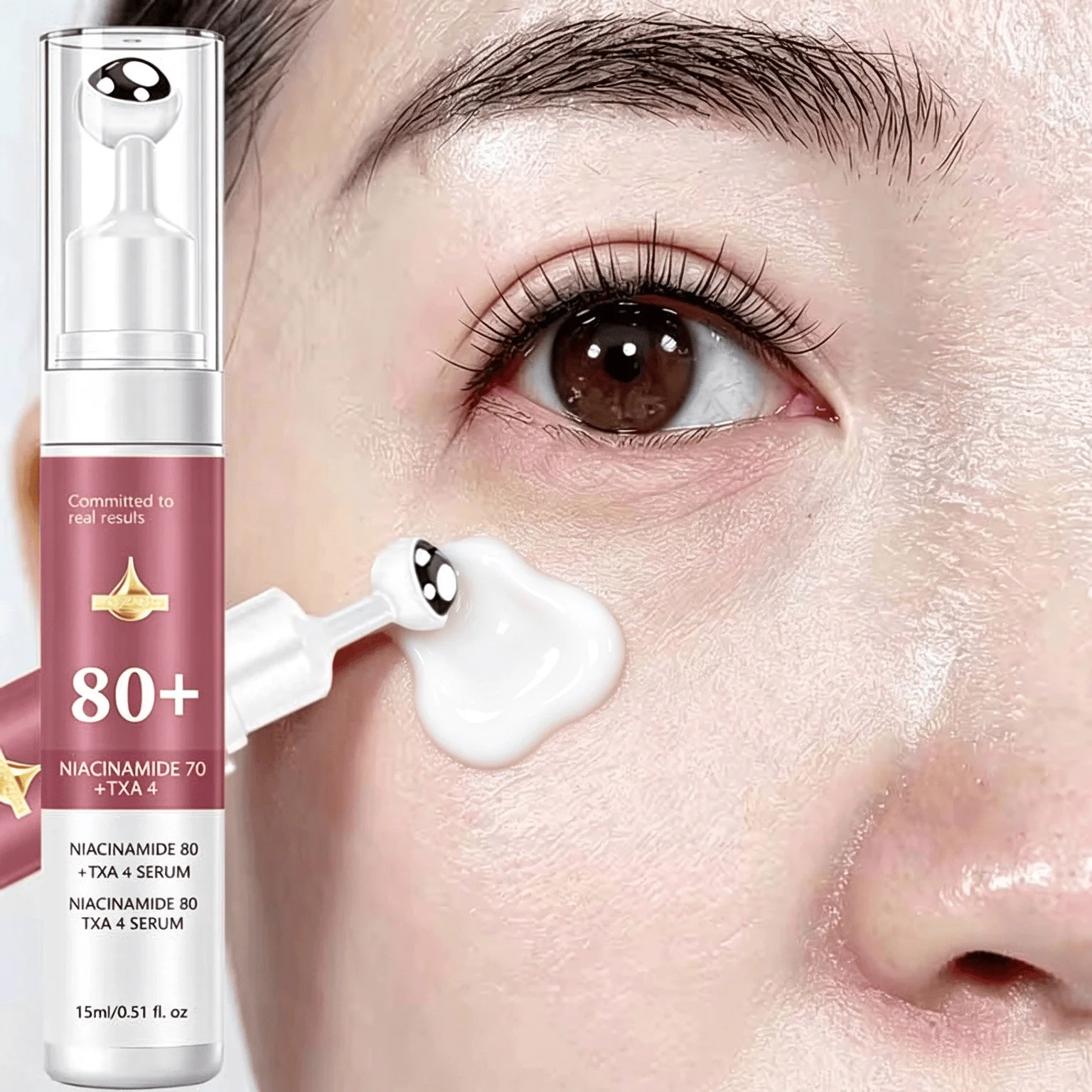 15ml High-Efficiency Moisturizing and Nourishing Roll-On Eye Cream, Eye Skin Care, Effectively Nourishes the Skin Around the Eyes, Provides Hydration and a Firming Effect, Makes the Skin Smooth and Elastic, Lightweight Texture, Gentle and Non-Irritating, Korean Skincare, Suitable for Both Men and Women, Perfect for Gifting, to Wish Her a Beautiful and Radiant Look