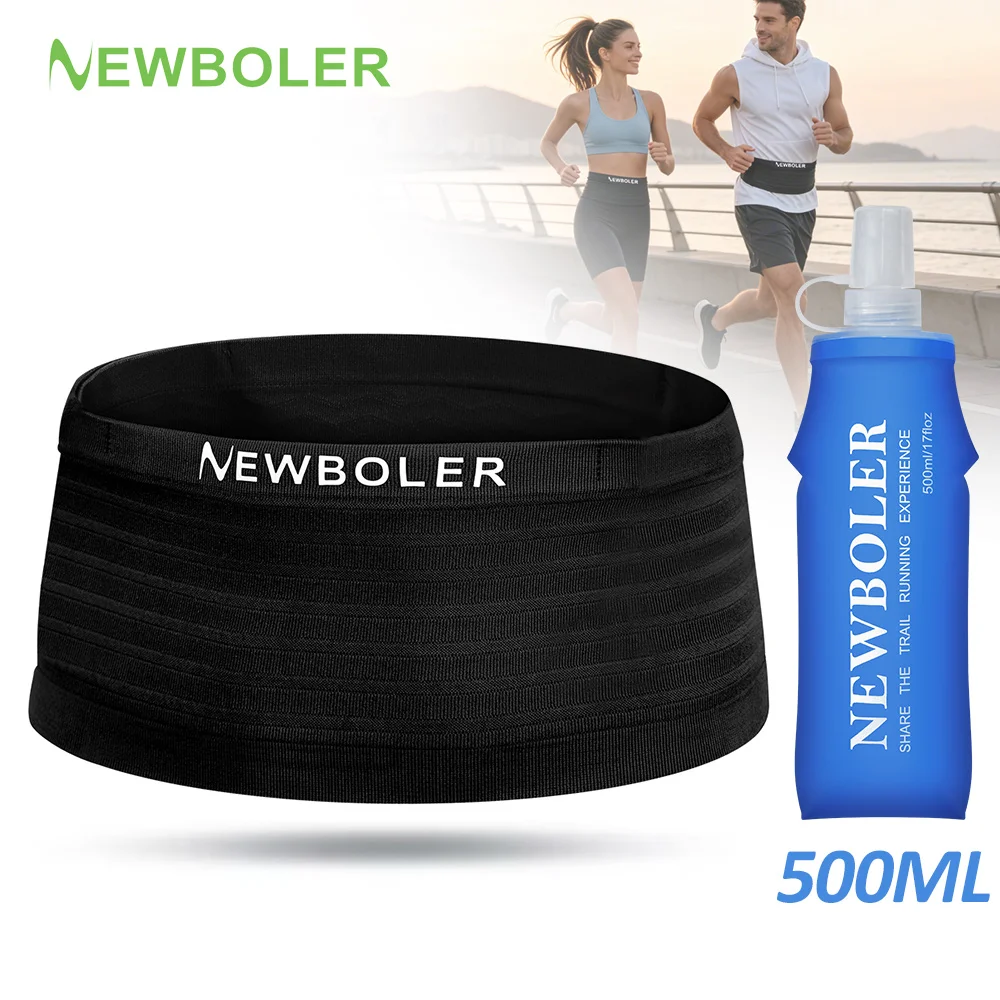NEWBOLER Invisible Waist Bag Lightweight Breathable Elastic Running Phone Bag Foldable Gym Waist Belt Bag Portable Cycling Bag