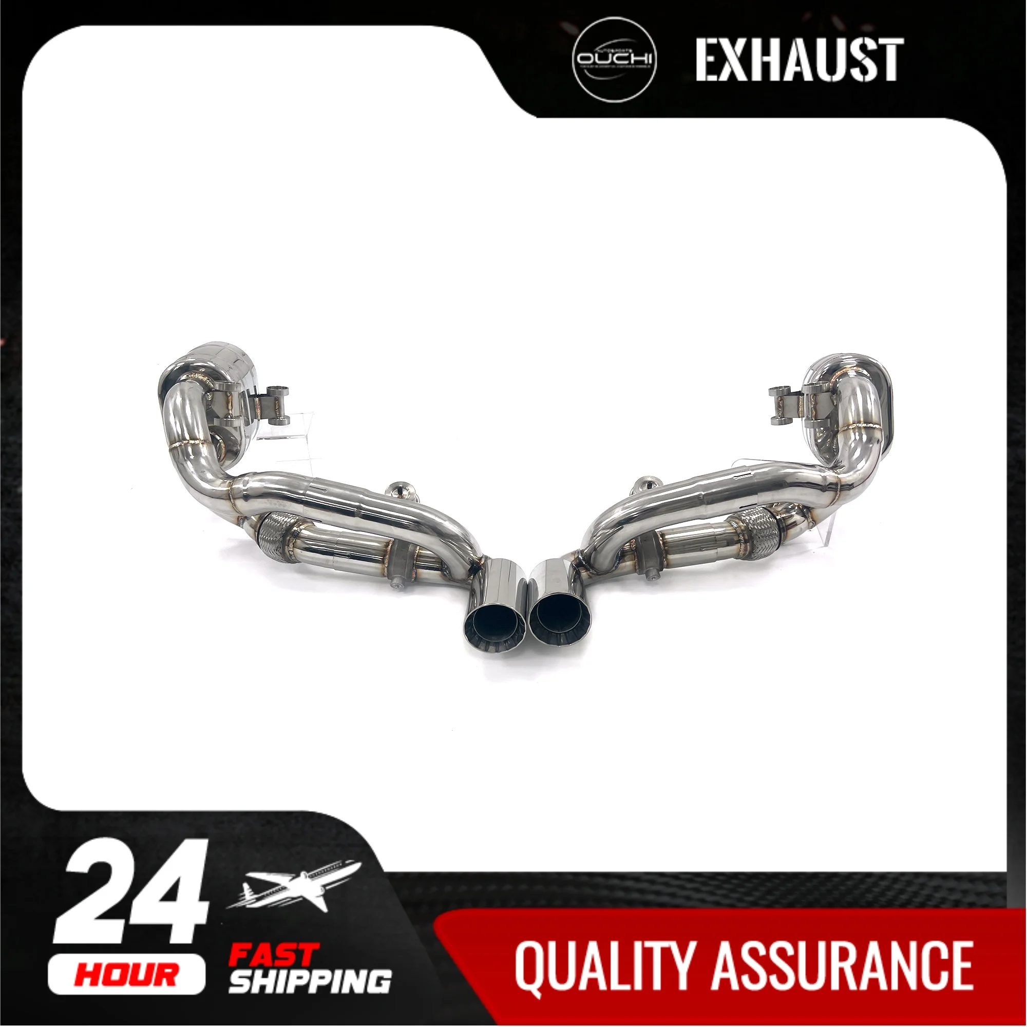 Fast shipping in 24 hours catback for Porsche 911 991.1 upgrade GT3 OUCHI stainless steels exhaust system With vacuum valve tips