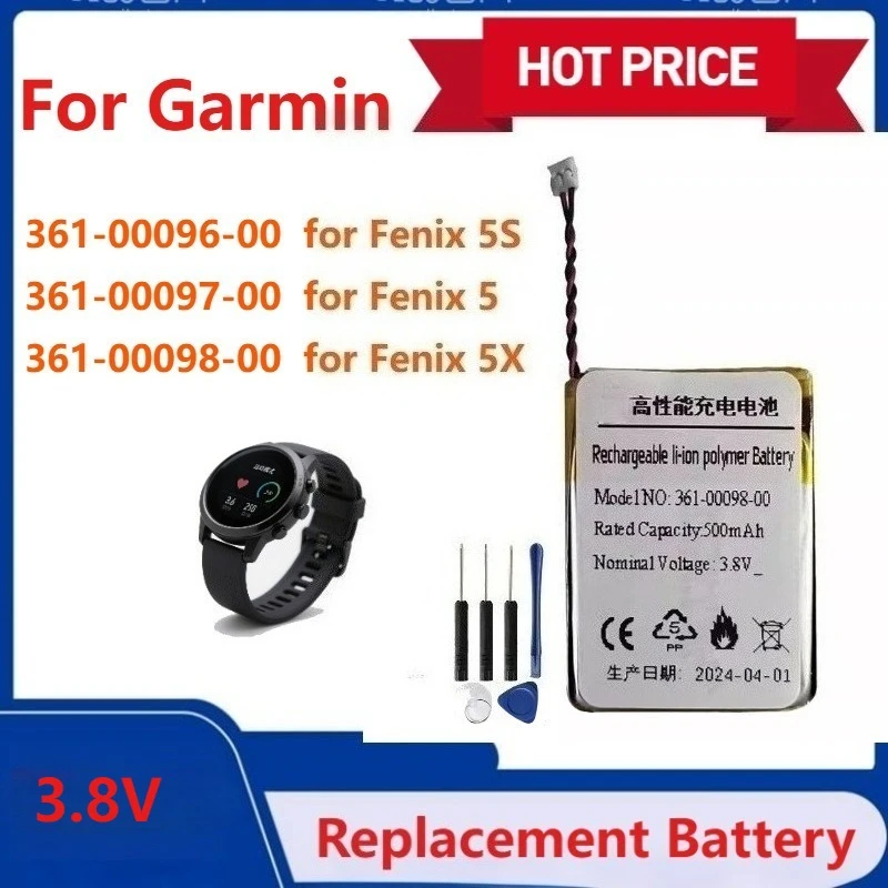 

New 361-00097-00 361-00096-00 361-00098-00 Replacement Battery for Garmin Fenix 5 6 Fenix 5S Fenix 5X Forerunner 935 945