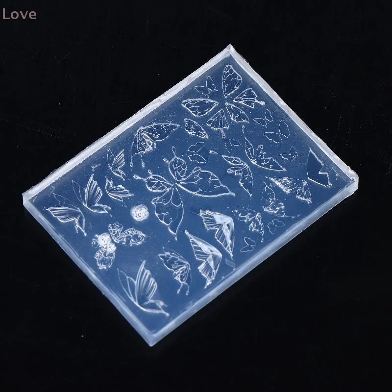 [L & P] ثلاثية الأبعاد سيليكون فراشة مسمار نحت قالب ختم لوحة أجنحة الإستنسل قالب DIY بها بنفسك مسمار الفن مانيكير