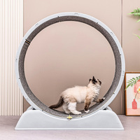 Cat Treadmill Silent Pet Fitness Roller Anti Pinch Foot Exercise Running Wheel with Detachable Carpet Cat Climbing Frame Pet Toy