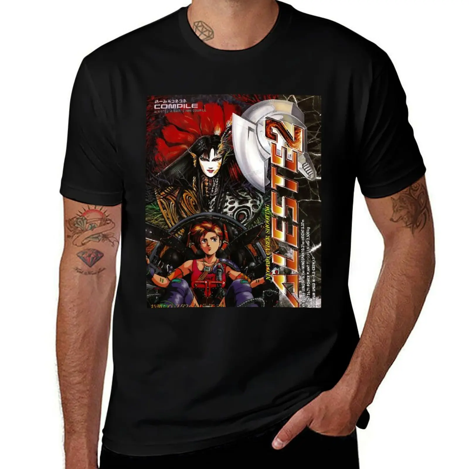 Aleste 2 (1989) Koszulka MSX męska, bawełniana koszulka 100% bawełna, luksusowa marka, wysokiej jakości koszulki bawełniane.