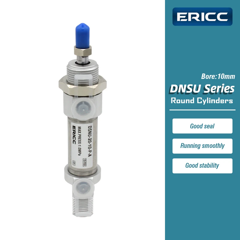 DSNU10 Series round mini stainless steel air pneumatic cylinder DSNU-10-20-P-A DSNU10-30-P-A DSNU-10-50-P-A Stroke 10-200mm