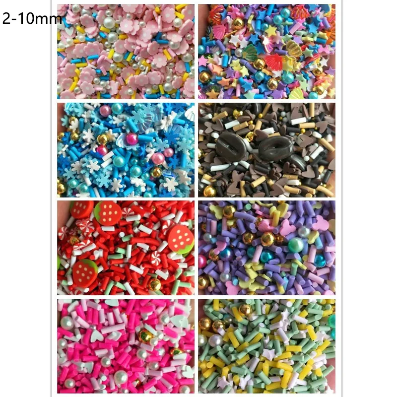 100g Mixed Polymer Clay Candy Pearl Sprinkles for Crafts DIY Decoration Fake Cake Dessert Simulation Food Dolls Mini Play Toys