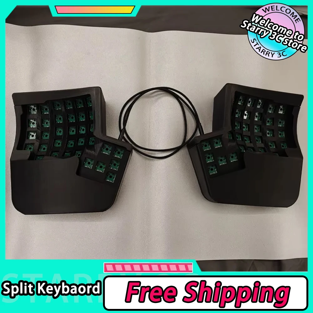 Curved Split Keyboard Kit Wired/2.4G Wireless Split Keyboard Hot Swap Support VIAL PC Gamer Accessory Customized  Split Keyboard