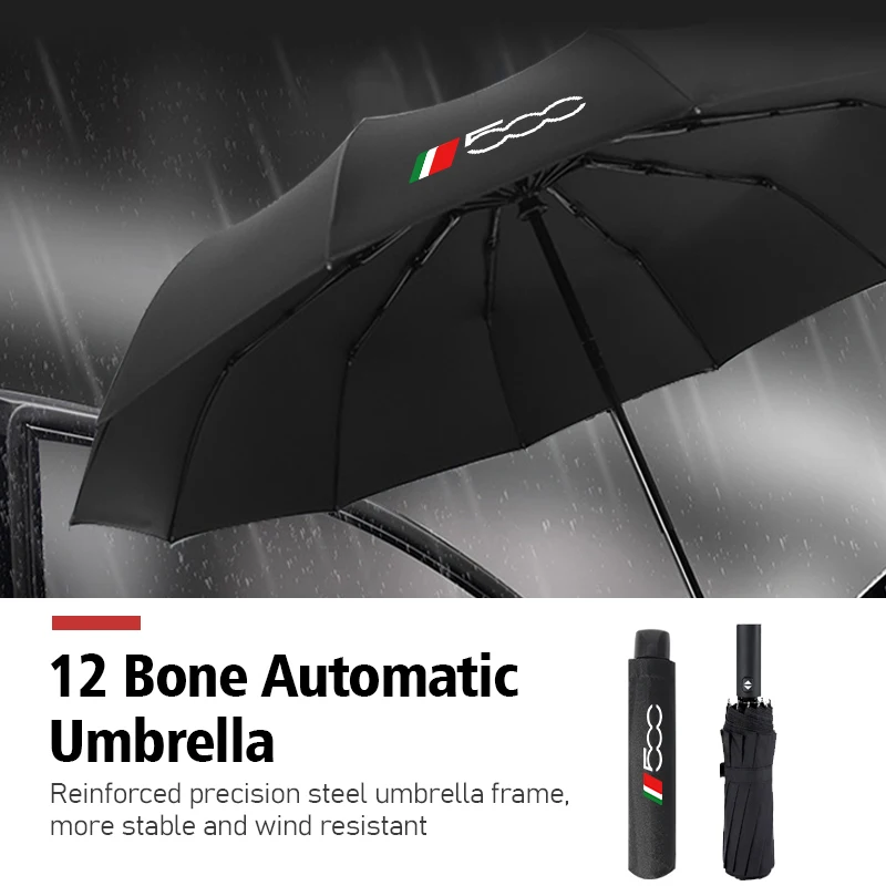 

For Fiat 12 Bone Car Folding Sunshade UV Protection Automatic Umbrella For 500 5CC 124 125 125 500 695
