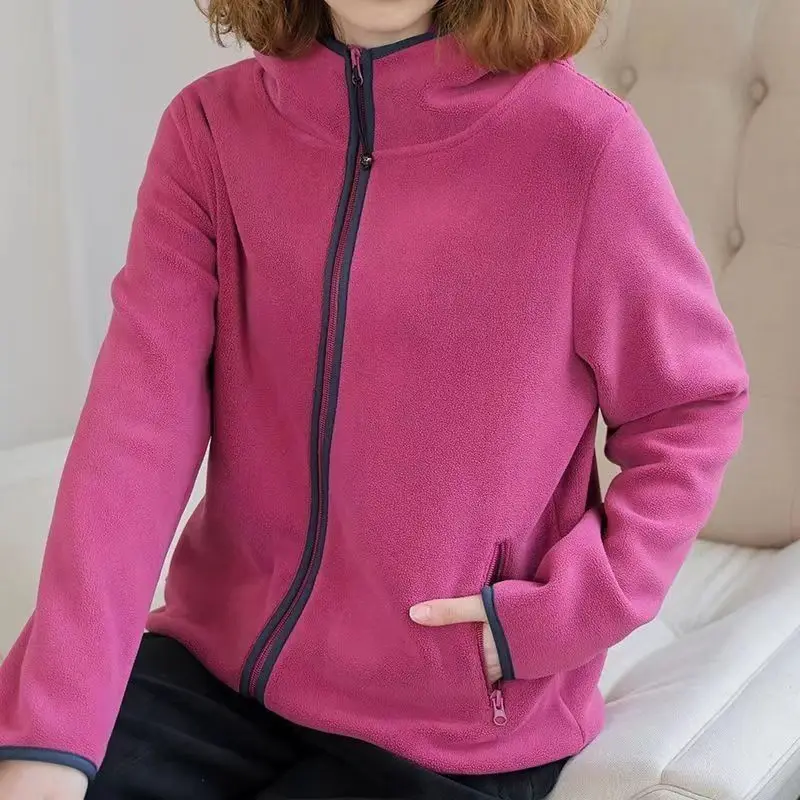 Thickened Hooded Fleece Jacket for Women's Autumn and Winter New Short Style Fashionable Temperament Zipper