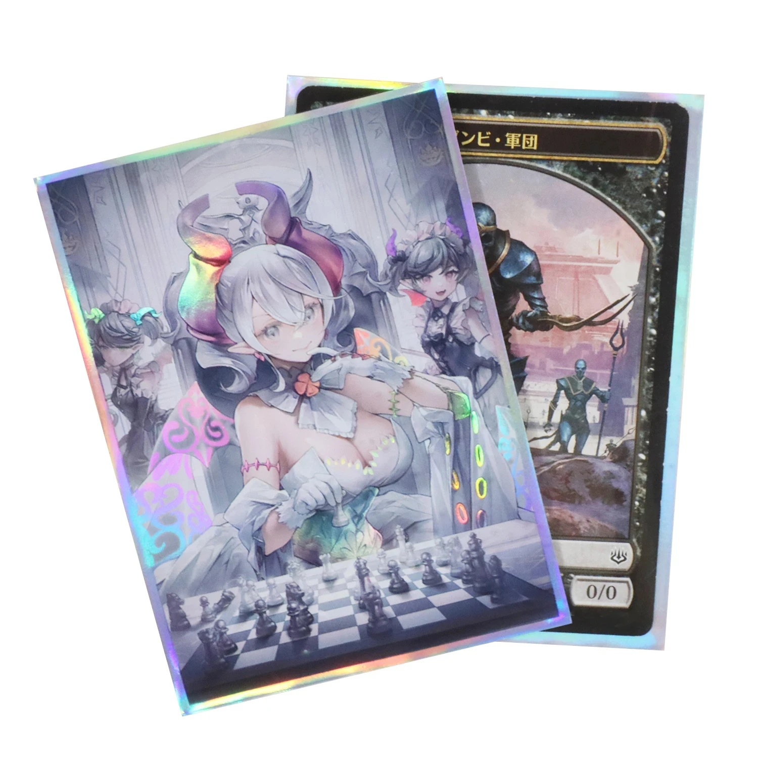 60ct Lovely Labrynth of the Silver Castle Standard Deck Protector Sleeves for TCG /PKM Card Holographic Foil Outer Cover 67*92mm