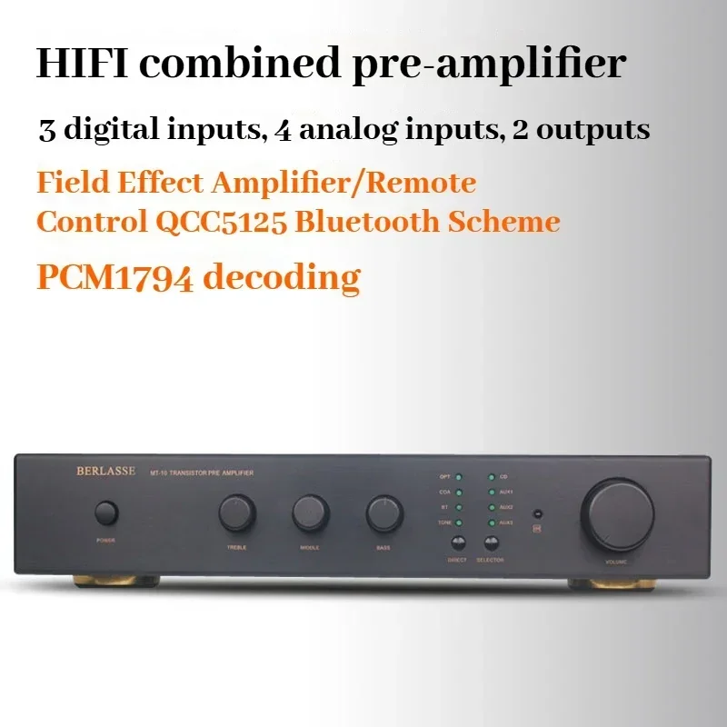 BERLASSE MT-10 New Fever Field Effect Preamplifier 1794 Decoder 5125 Bluetooth HIFI Amplifier Preamplifier with Remote Control