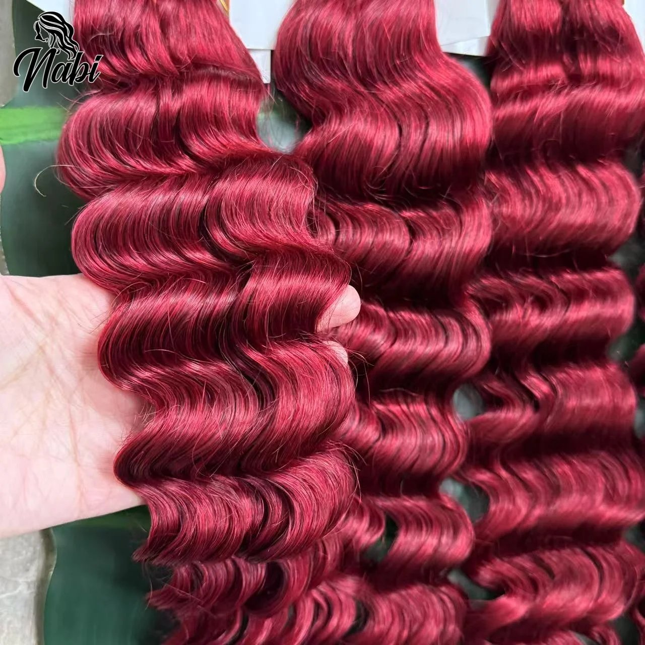 Nabi Boho Trecce Fasci di capelli umani Capelli umani ricci birmani Bulk 18 pollici Onda profonda Fasci di capelli vergini Estensioni per intrecciare