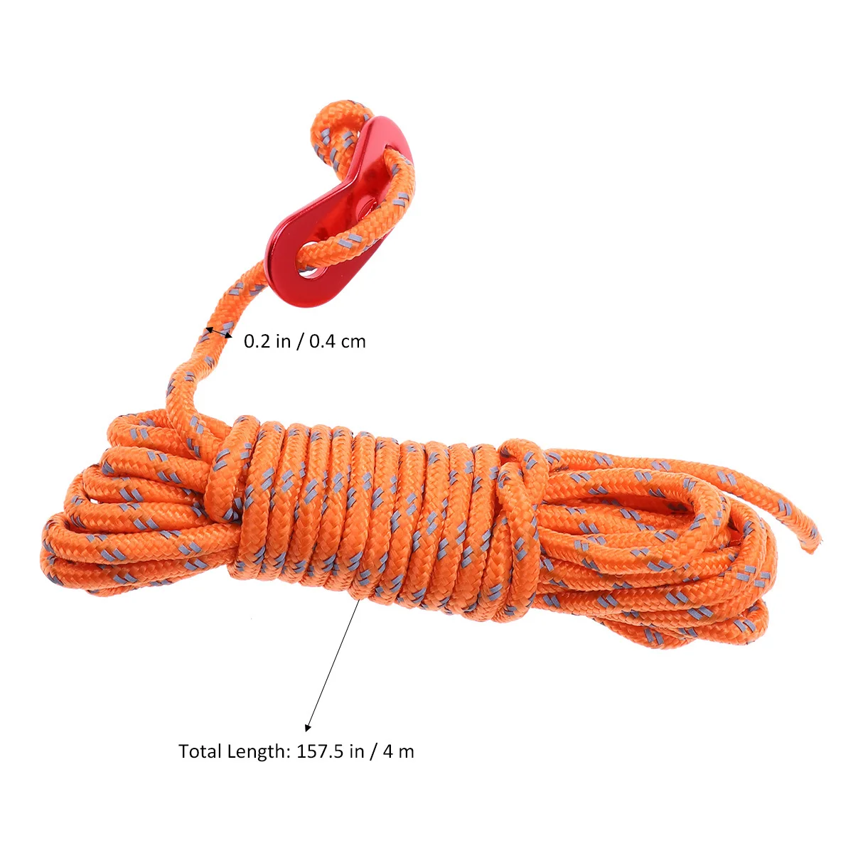 

6Pack Reflective Paracord Rope Tent Guy Lines Polypropylene Outdoor Adjustable Durable Camping Canopy Awning Orange