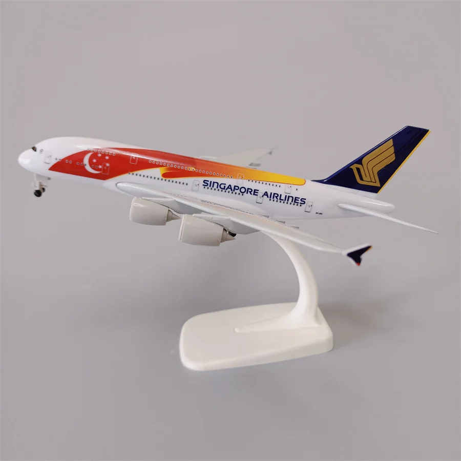 

20cm Alloy Metal Air Singapre Airlines Red Flag Airbus 380 A380 Airplane Model Diecast Air Plane Model Aircraft w Landing Gears