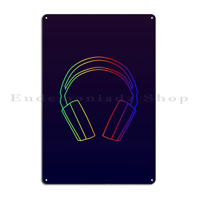 Gaming Headset Rgb On Metal Sign Garage Kitchen Printed Funny Bar Tin Sign Poster