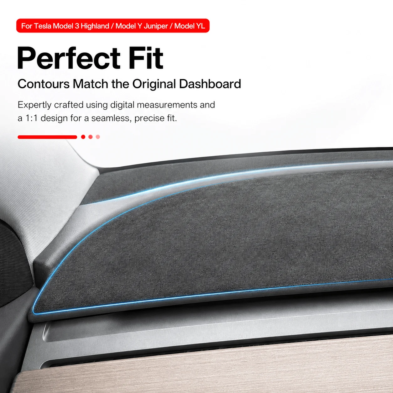 Dashboard Anti-UV Mat Cover for Tesla Model 3 Y 2021-2026 Juniper Highland MYL Suede Sunshade Protector Pad Car Accessories