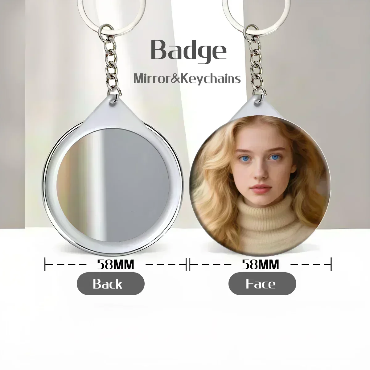 Flash Badge Cards Chiikawa Halloween Anime Cartoon Souvenir Keychains Convenient Makeup Mirror Fridge Magnet ACG Accessories