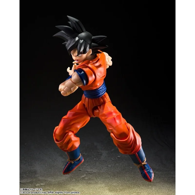 En stock: Figura de acción articulada coleccionable de Son Goku en forma base con cabello negro de Bandai S.H.Figuarts Dragon Ball Z.
