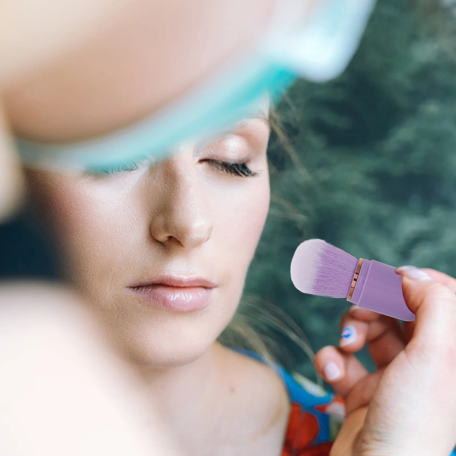 Highlighter Make-up Pinsel Reise Flüssiges Rouge für Wangen Farbe Mini Pinsel Lavendel