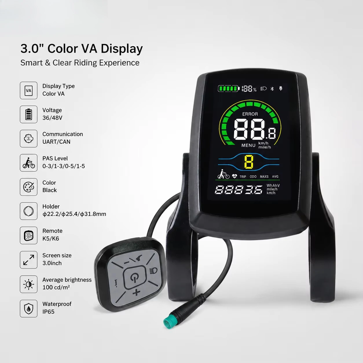 Electric bicycle display Va color screen 3.0 inches, controller
