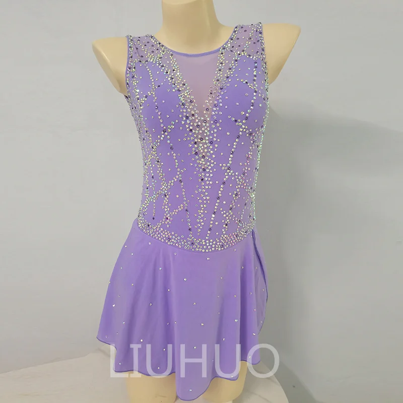 

LIUHUO Figure Skating Performance Clothing Customized Skating Grading Clothing Children's Performance Clothing Purple Dress