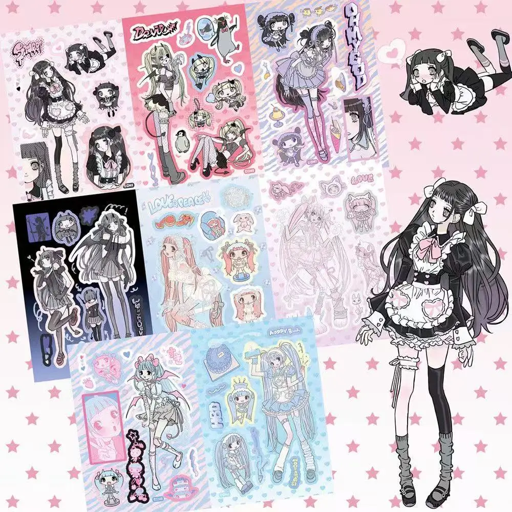 Y2K New Domi Sticker Book Inner Page Ins Korean Cartoon Girl Character Ins Guka Sticker Cute Diy Handbook Cute Sticker Gift 2026