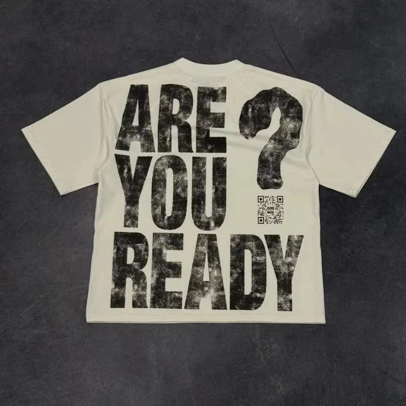 Retro Street Style, Hip-hop Style, Y2K Men's T-shirt Summer New Item Suitable for Both Men and Women High Street T-shirt