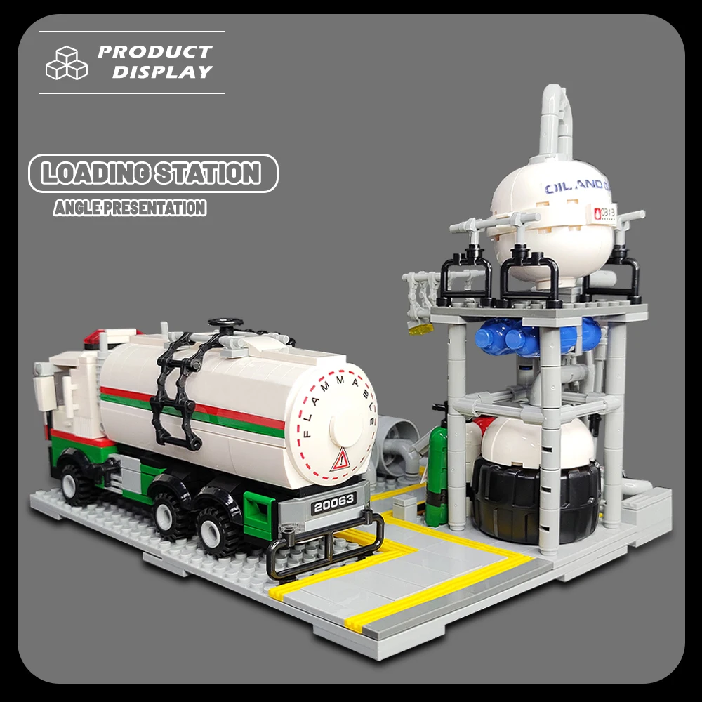 Chemical Plant Laboratory Loading Station Model Building Blocks Transport Desktop Decoration Assembly Bricks Toys For Kids Gifts
