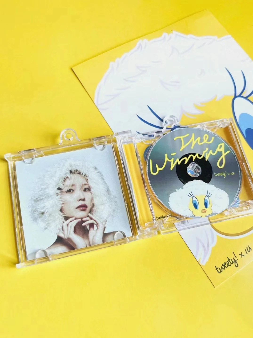 

Custom Mini Album for Tweety! IU (Lee Ji-eun) The Winning NFC CD Album Pendant Keychain for Music Lover