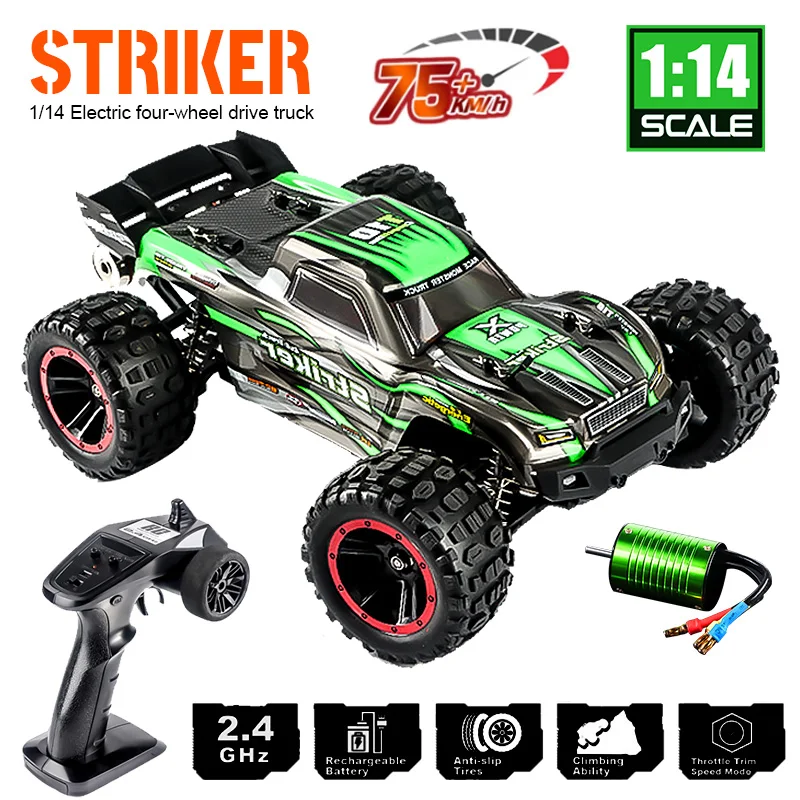 HBX 2105A T10 1:14 75Km/h High-speed RC Car 2.4G Scale 4WD RC Racing Car Brushless High Speed Drift Monster Truck Car Boy Toy