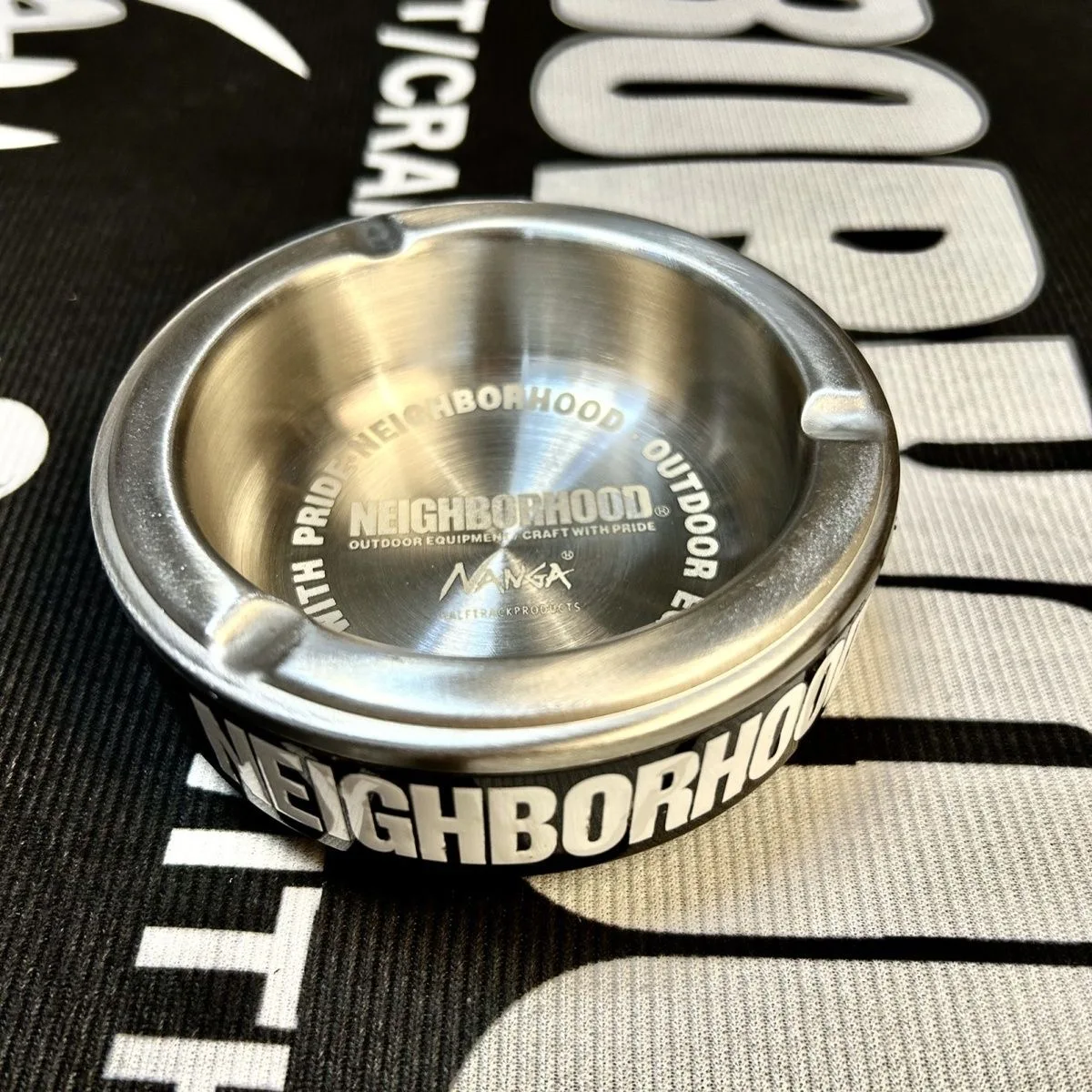 NBHD popular black double-layer stainless steel ashtray