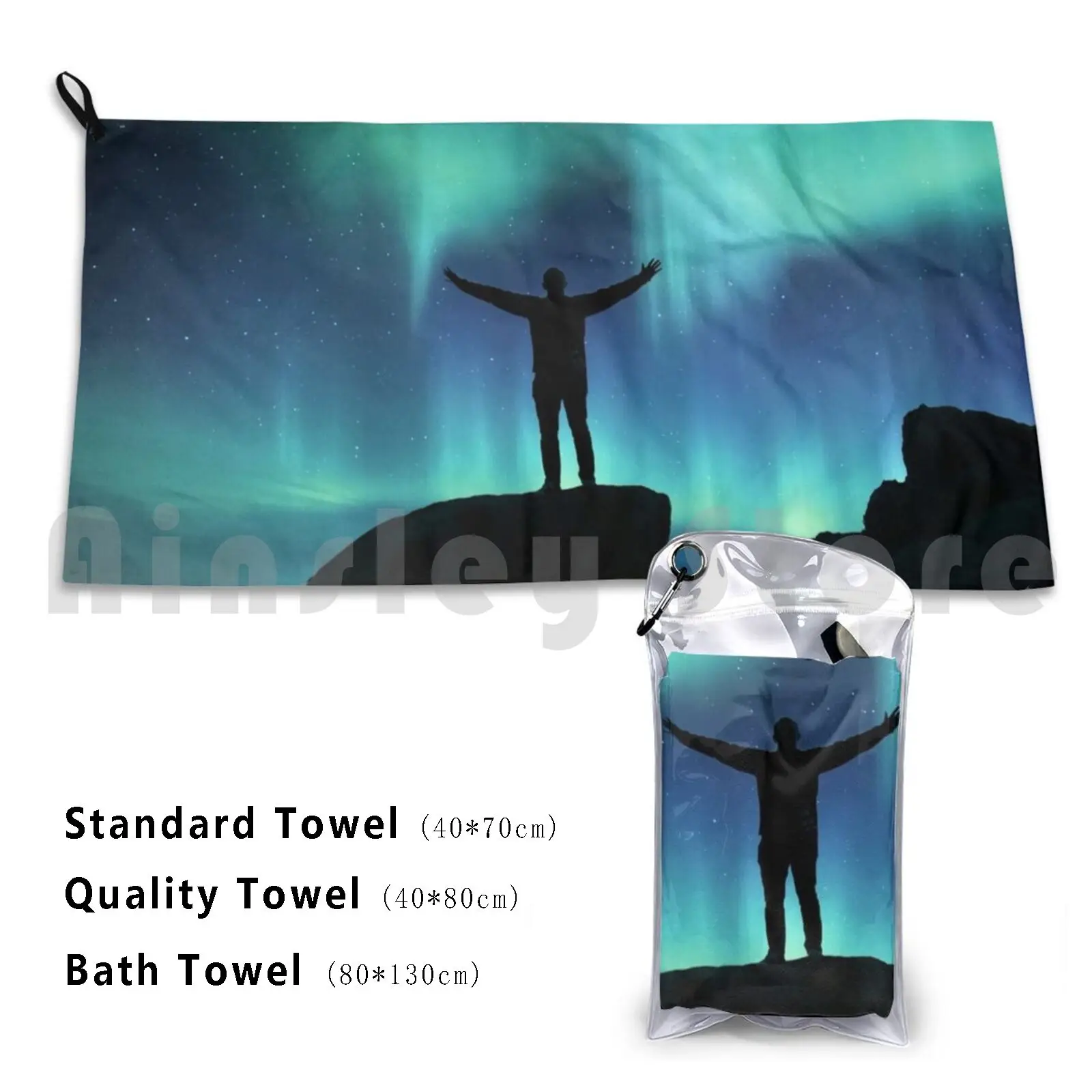 Toalla de playa Boreal Toalla de calidad de secado rápido Aurora Boreal Borealis Aurora Borealis Luces polares