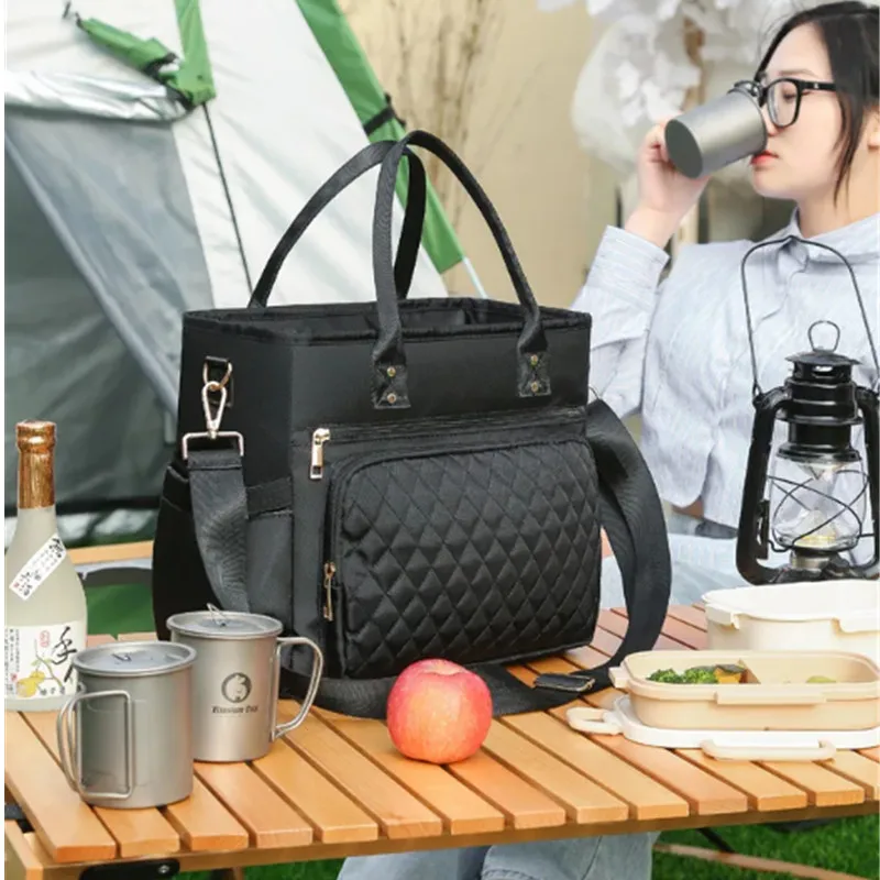 Insulated Lunch Bag Large Lunch Bags For Women Men Reusable Lunch Bag With Adjustable Shoulder Strap Mummy Bag Travel Storage